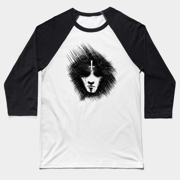 Inverted cross portrait Baseball T-Shirt by Agras